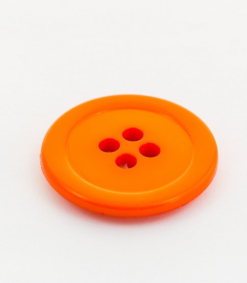 Clown Button 4 Hole Size 54L x10 Orange - Click Image to Close